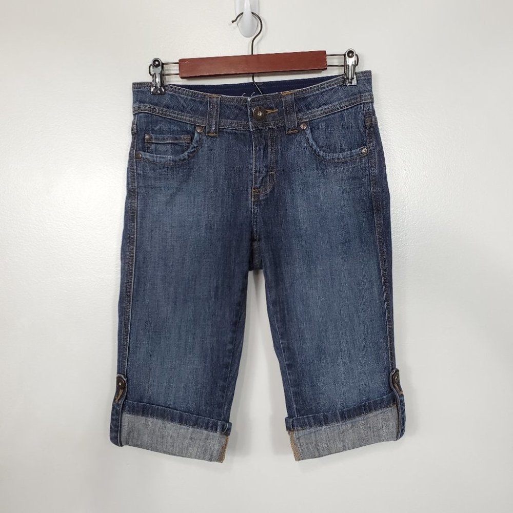 Lee No Gap Waistband Medium Wash Denim Jean Capri Size 4M